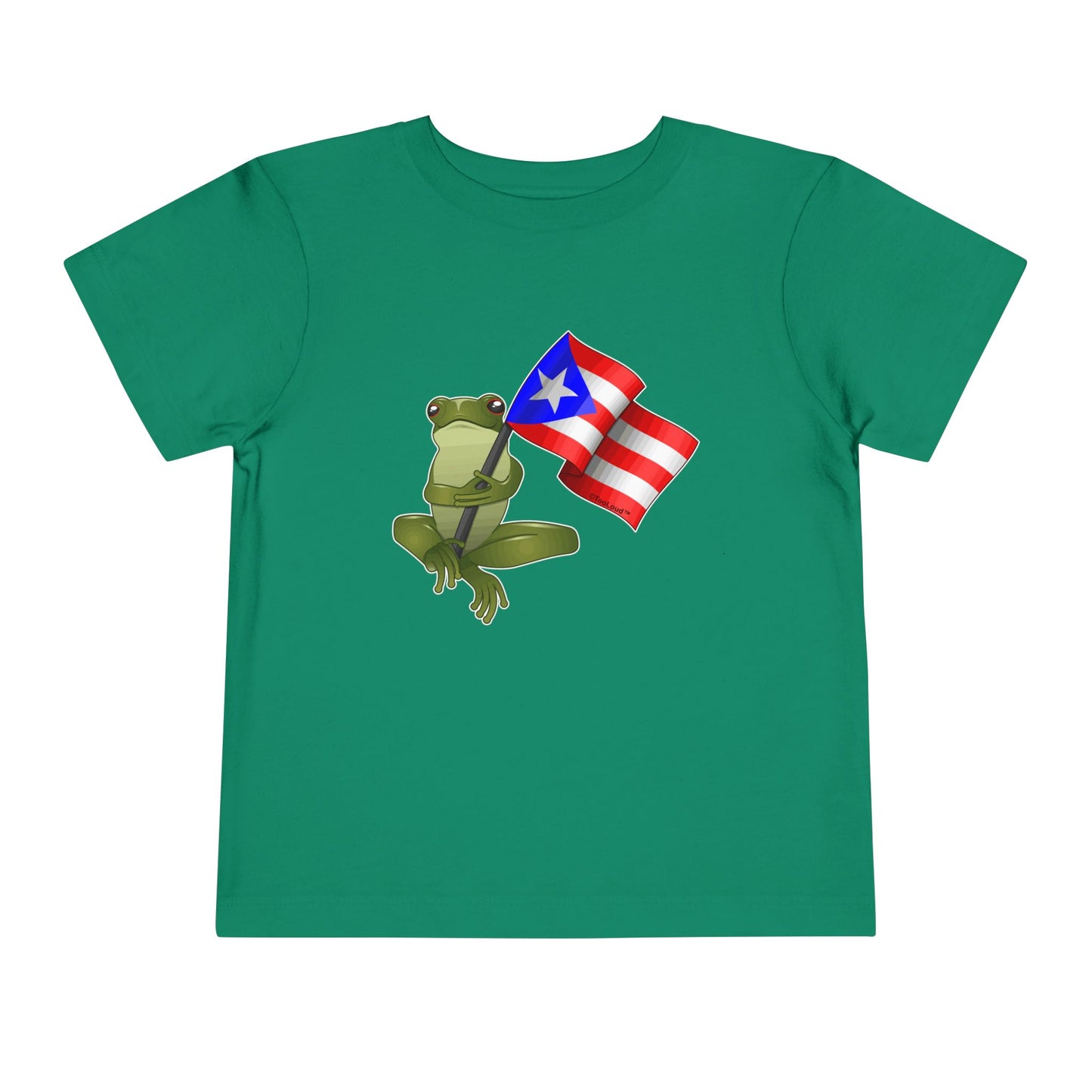 Coquí Holding Flag Toddler T-Shirt by TOOLOUD