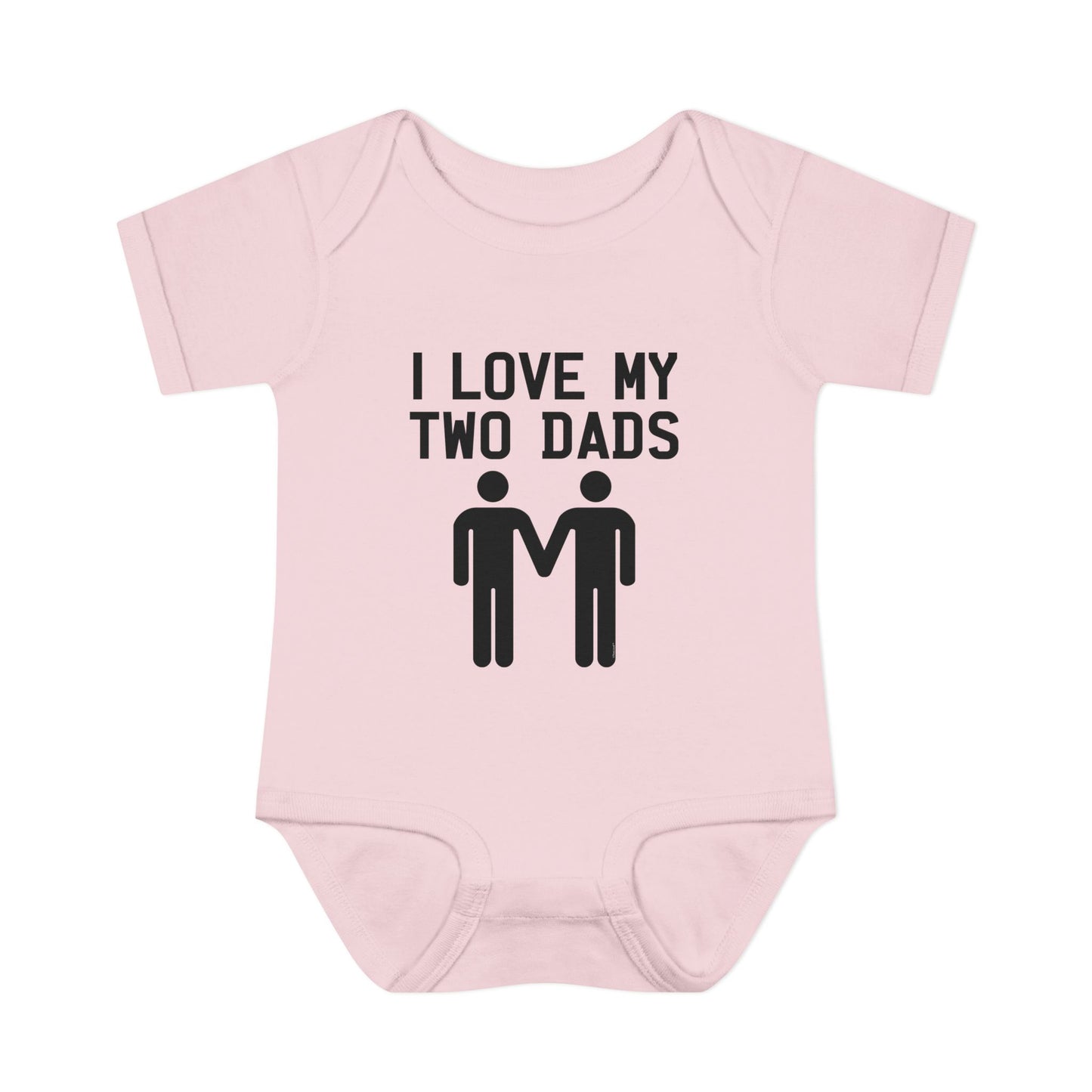 I Love My Two Dads Gay Fathers Baby Bodysuit by TOOLOUD