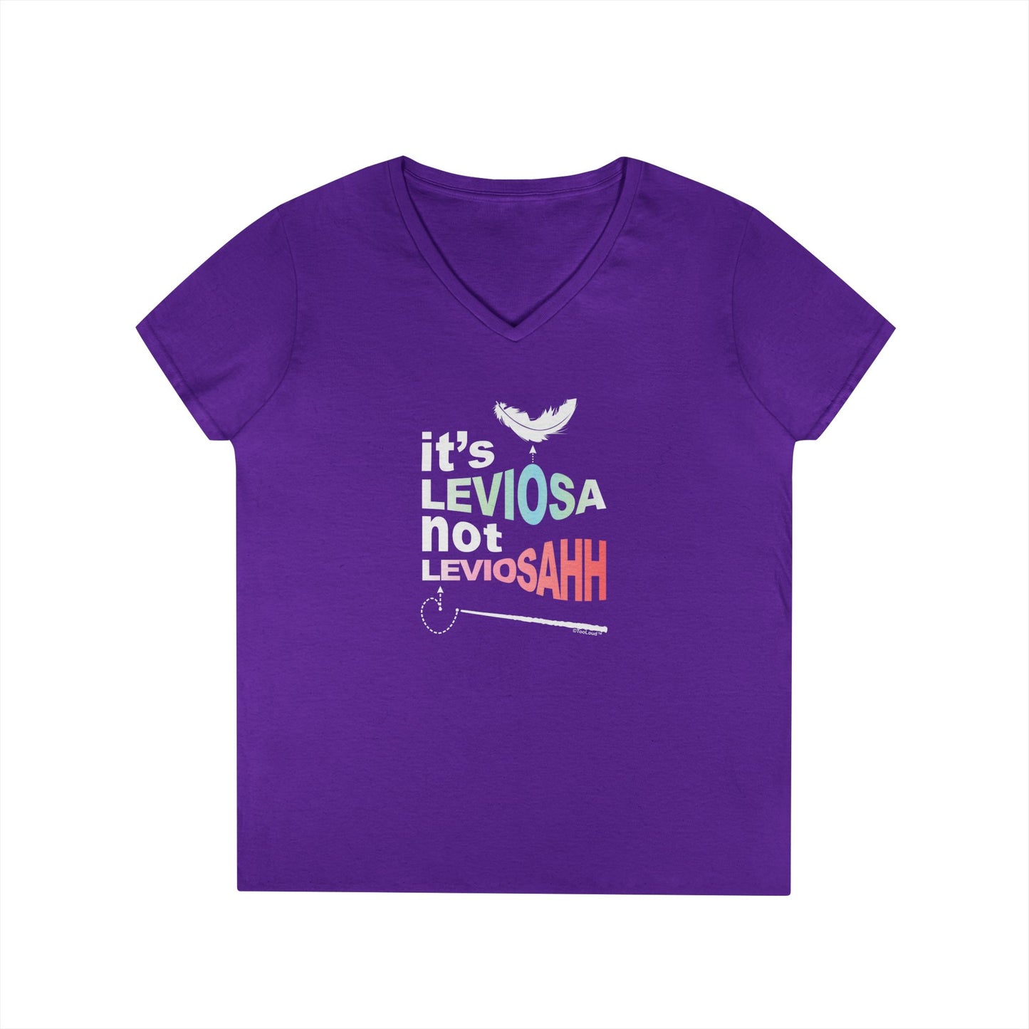 It’s Leviosa, Not LeviosAHH – Juniors Petite V-Neck Dark T-Shirt by TOOLOUD
