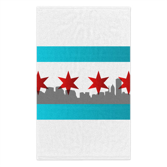Chicago Flag Skyline AOP Micro Terry Sport Towel 11" X 18" – All Over Print by TOOLOUD