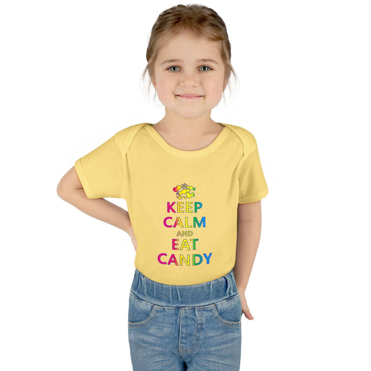 Keep Calm and Eat Candy Infant One Piece Bodysuit by TOOLOUD