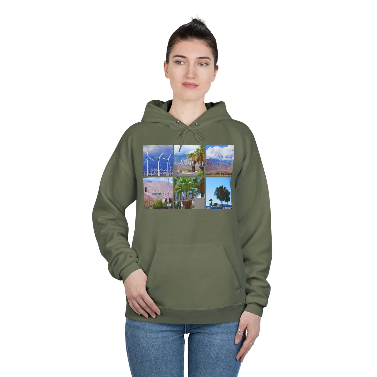 Palm Springs Square Collage Adult Hoodie Sweatshirt by TOOLOUD