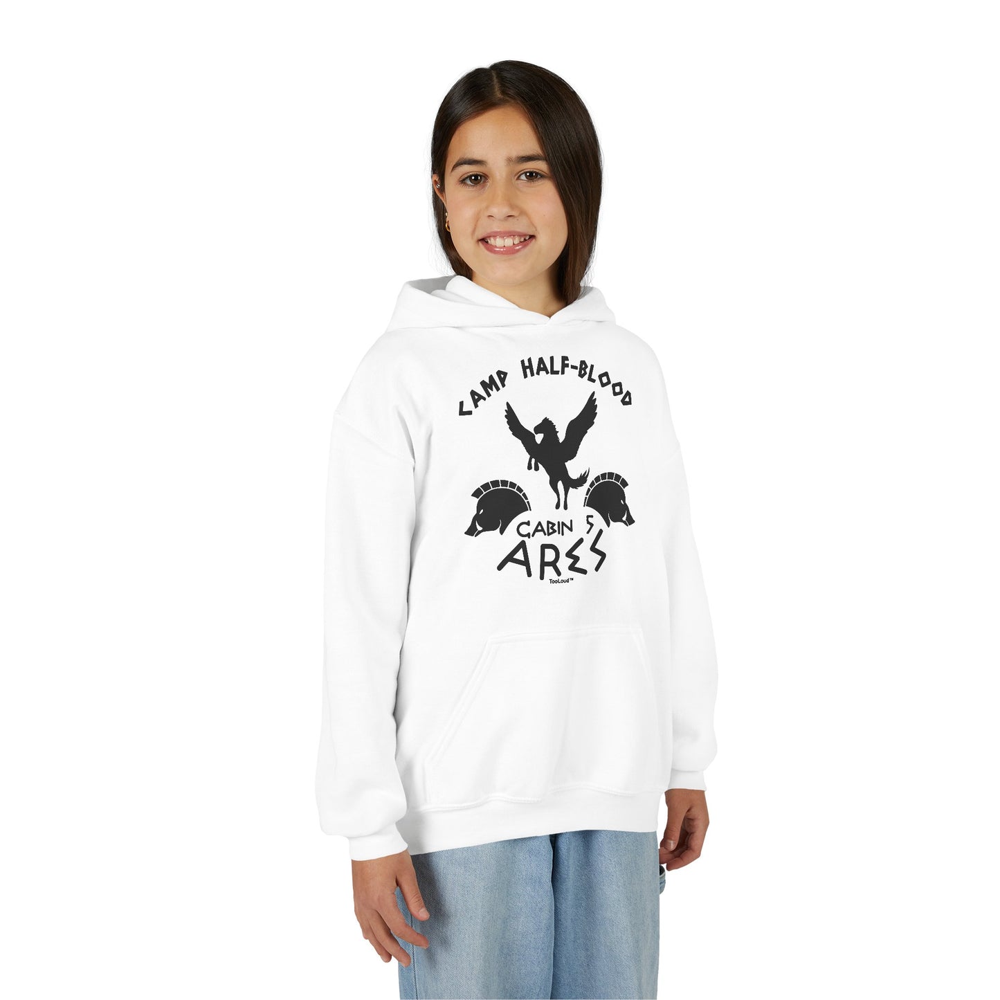 Camp Half Blood Cabin 5 Ares Youth Children’s Hoodie by TOOLOUD