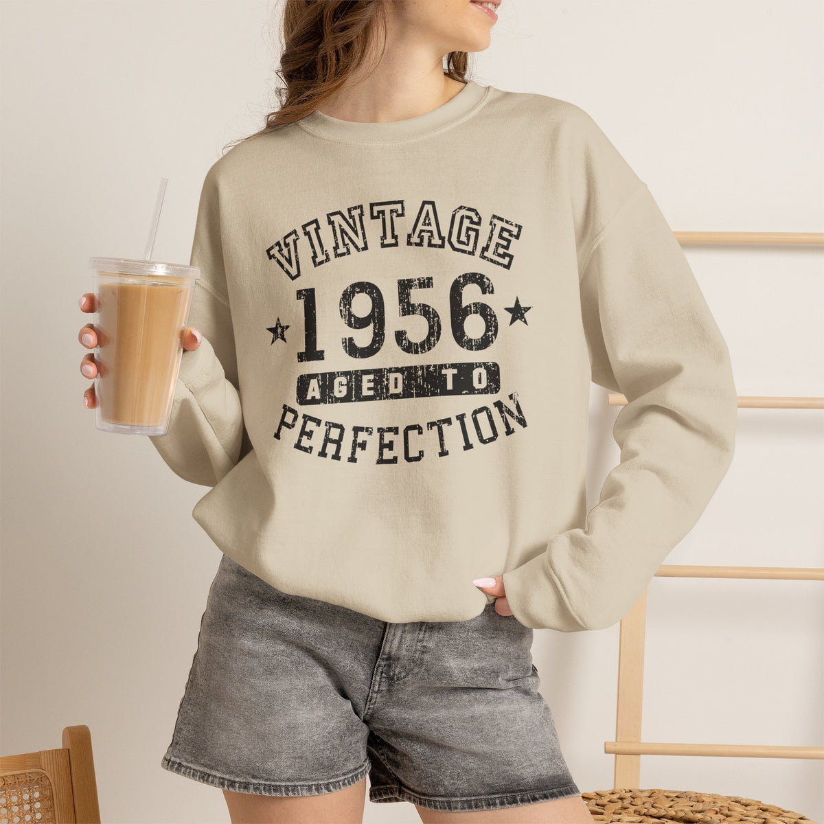 1956 – Vintage Birth Year Adult Sweatshirt by TOOLOUD