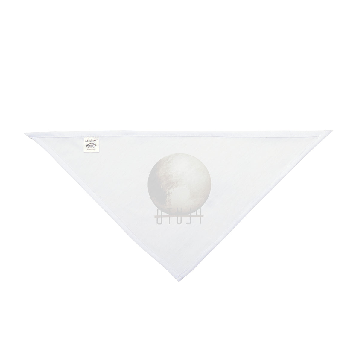 Planet Pluto Text Printed White Dog/Pet Bandana 26" or 20" by TOOLOUD