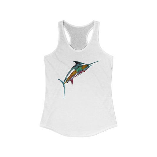 Colorful Vector Swordfish Women’s Racerback Tank Top by TOOLOUD