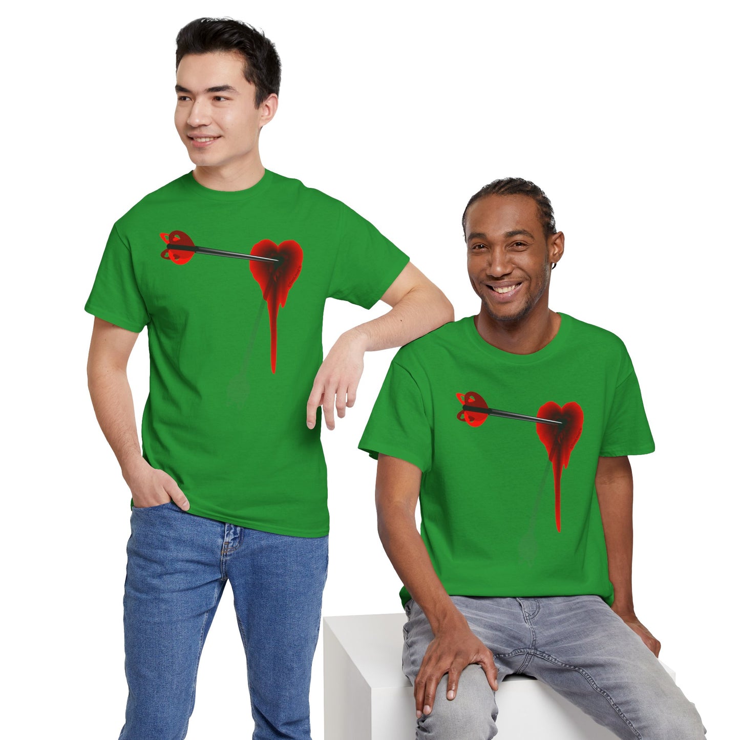 Cupid's Arrow – Heart Shot Wound Design Adult Unisex T-Shirt by TOOLOUD