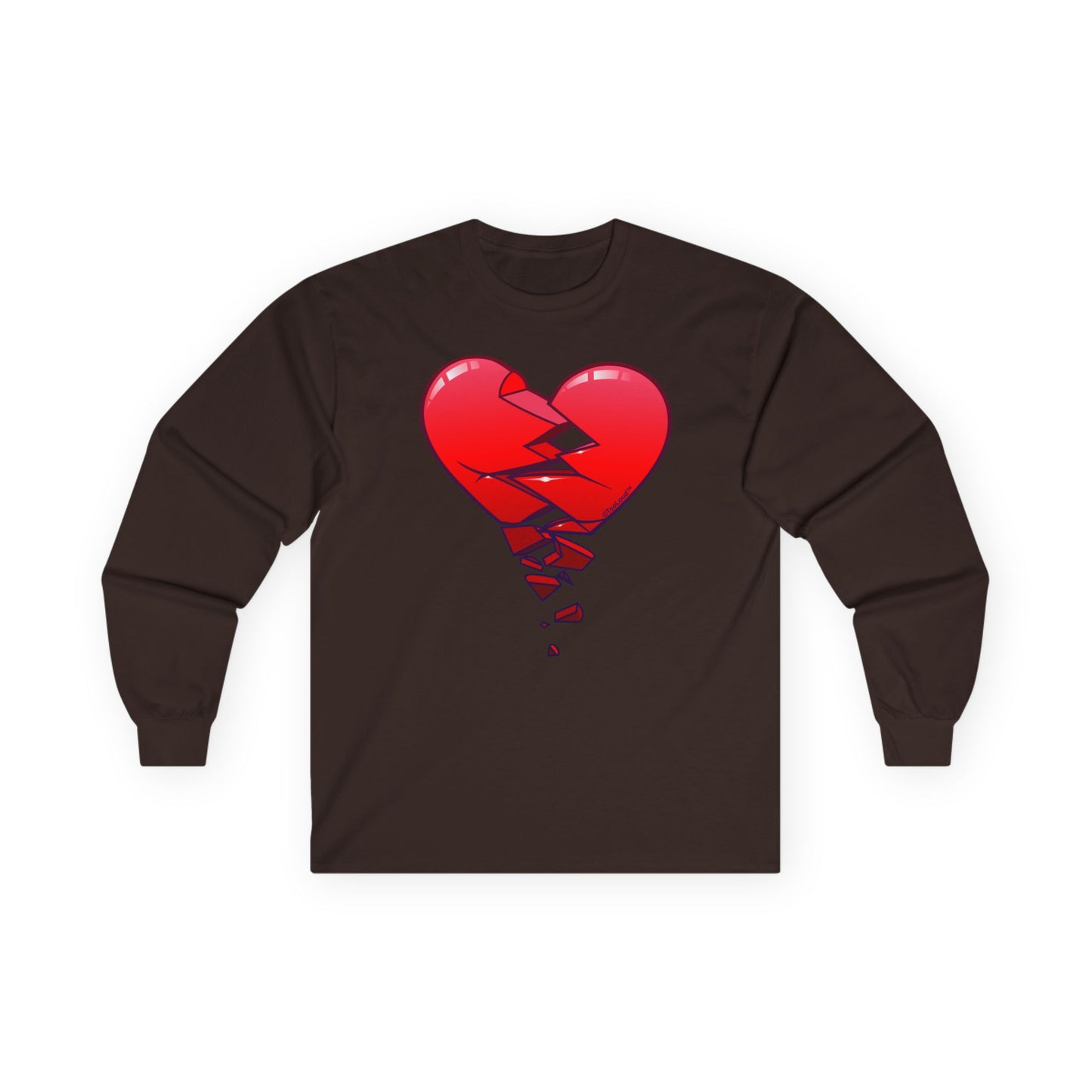 Crumbling Broken Heart Adult Long Sleeve T-Shirt by TOOLOUD