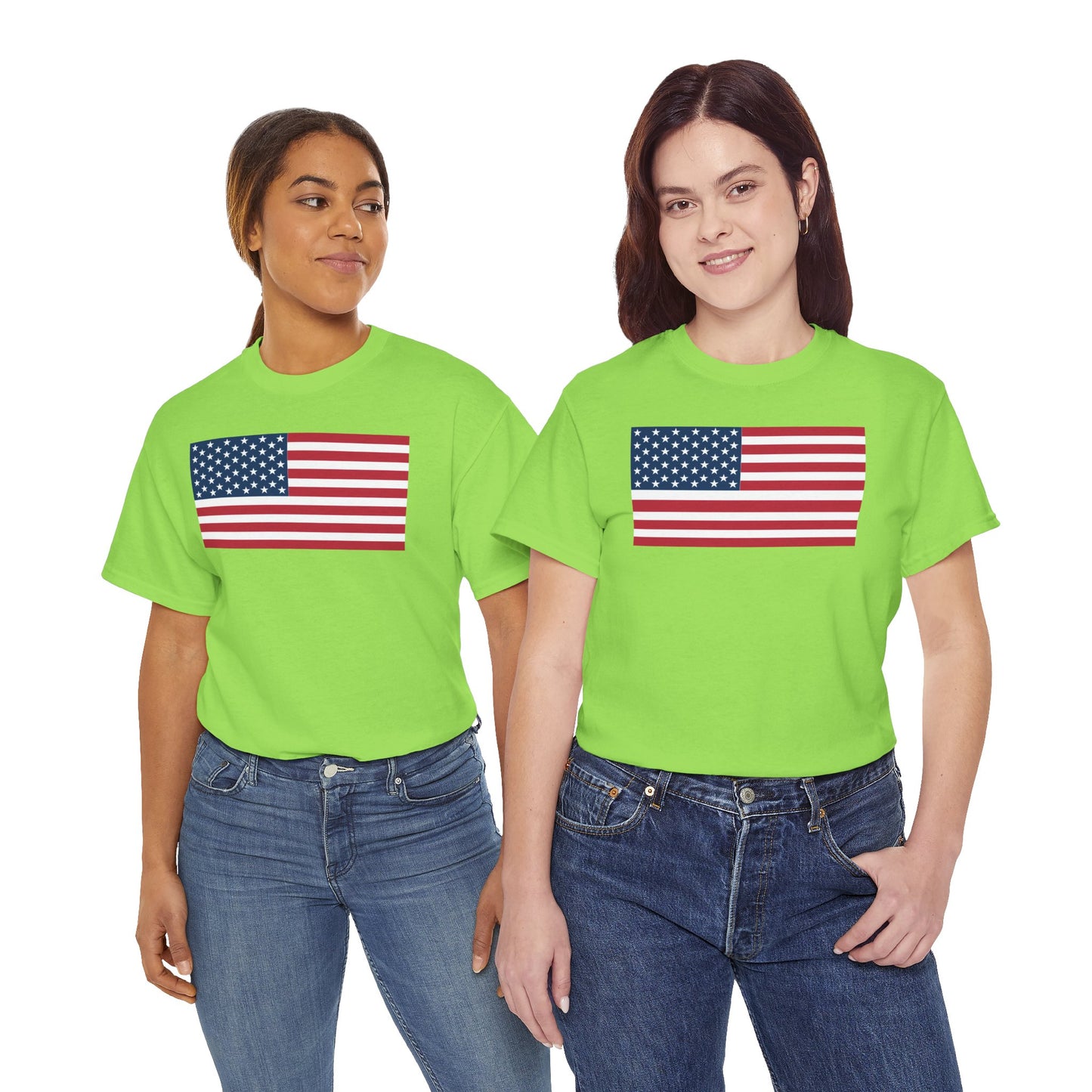 Patriotic American Flag Adult Cotton T-Shirt by TOOLOUD