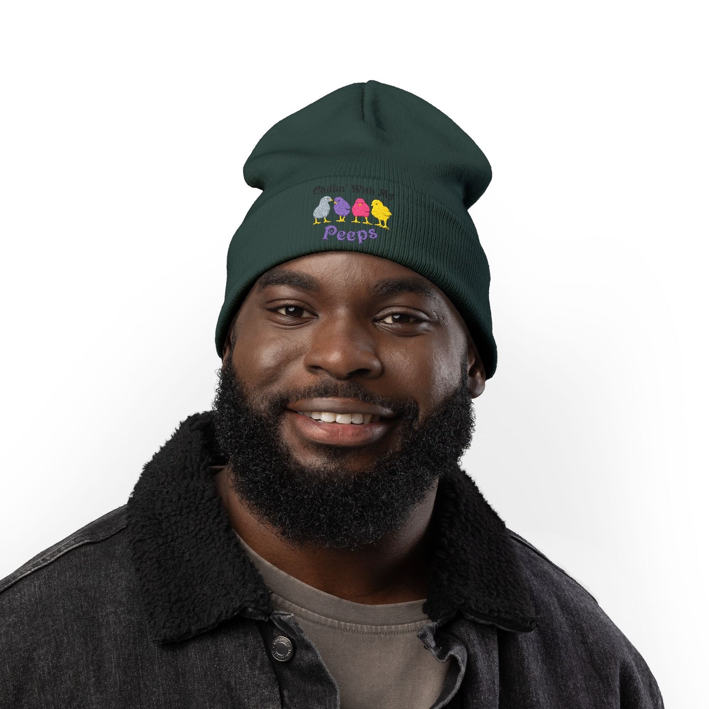 Chillin With My Peeps Embroidered Adult Knit Beanie Cap Hat by TOOLOUD