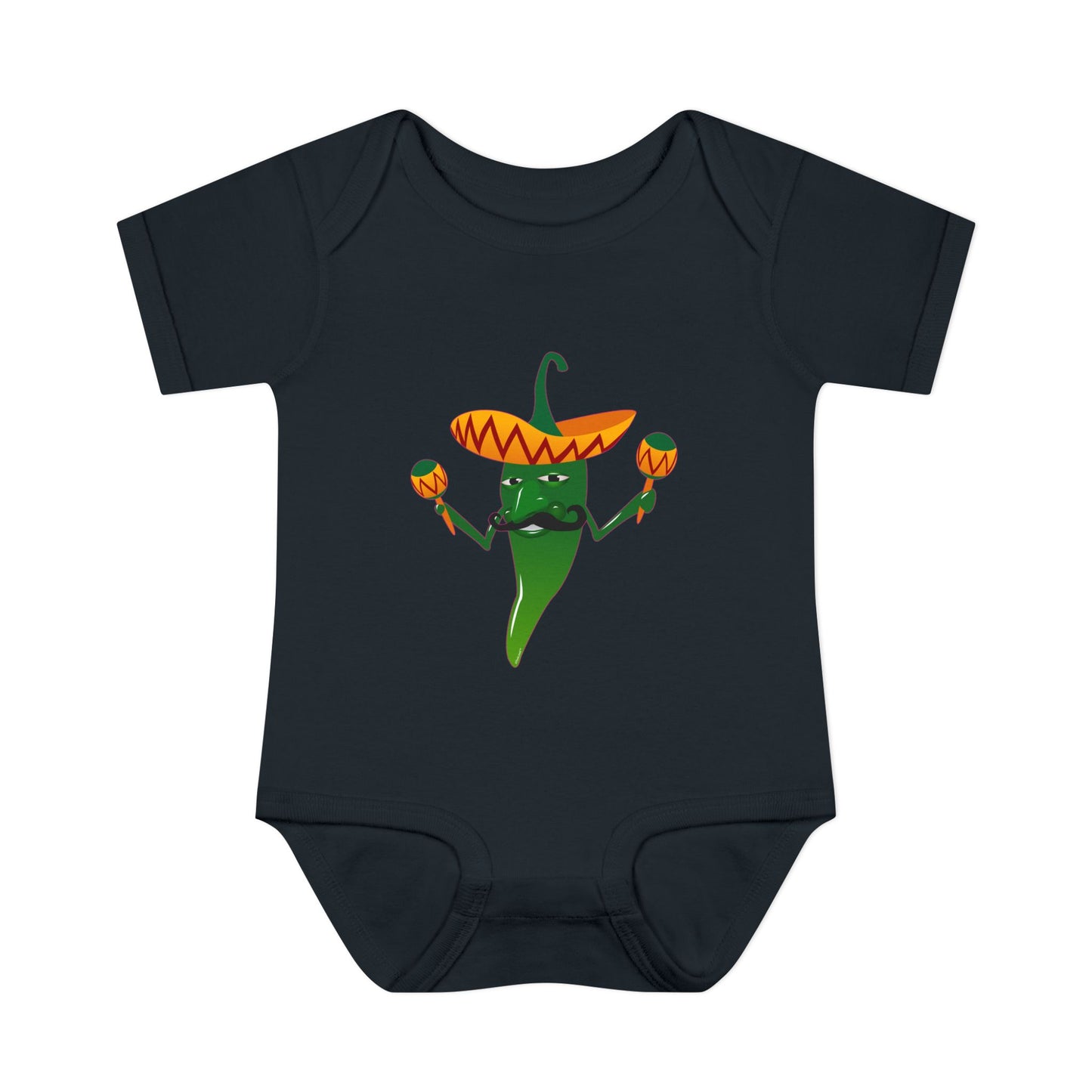 Green Hot Mexican Chili Pepper Cute Infant One-Piece Baby Bodysuit by TOOLOUD