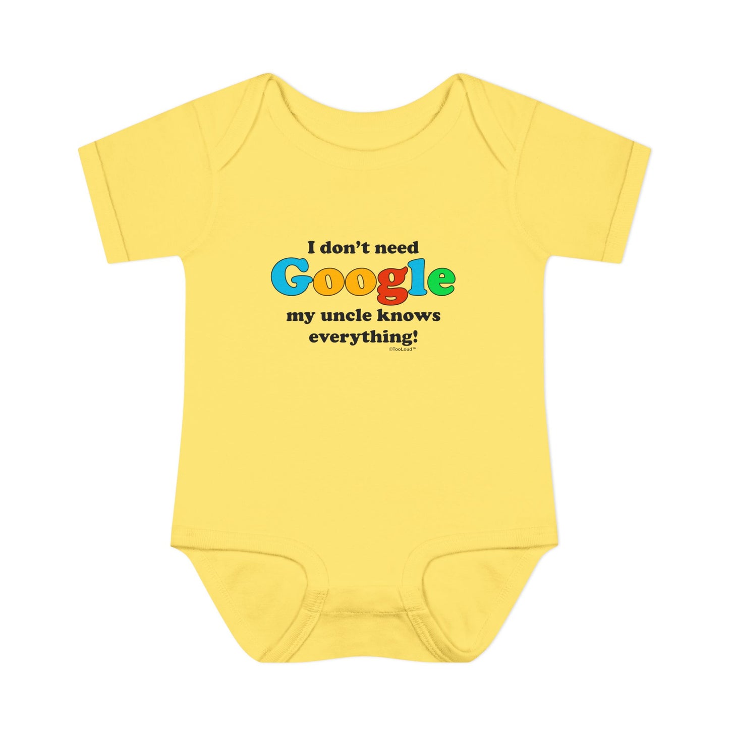 TooLoud "I Don't Need Google – Uncle" Baby Romper Bodysuit Infant Fine Jersey