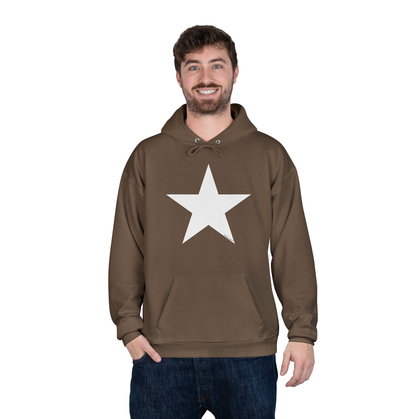 White Star Dark Adult Hoodie Sweatshirt by TOOLOUD