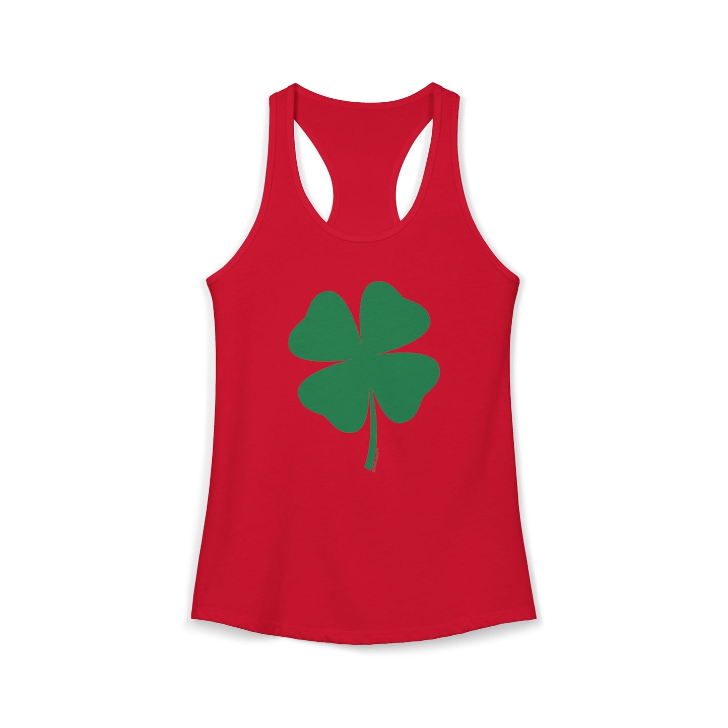 Lucky Four Leaf Clover St. Patrick’s Day Women’s Racerback Tank Top by TOOLOUD