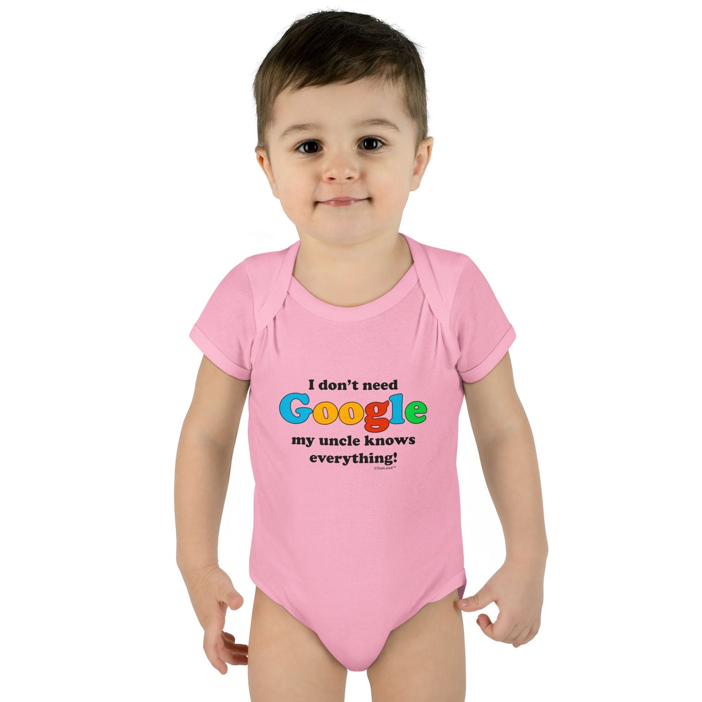 TooLoud "I Don't Need Google – Uncle" Baby Romper Bodysuit Infant Fine Jersey