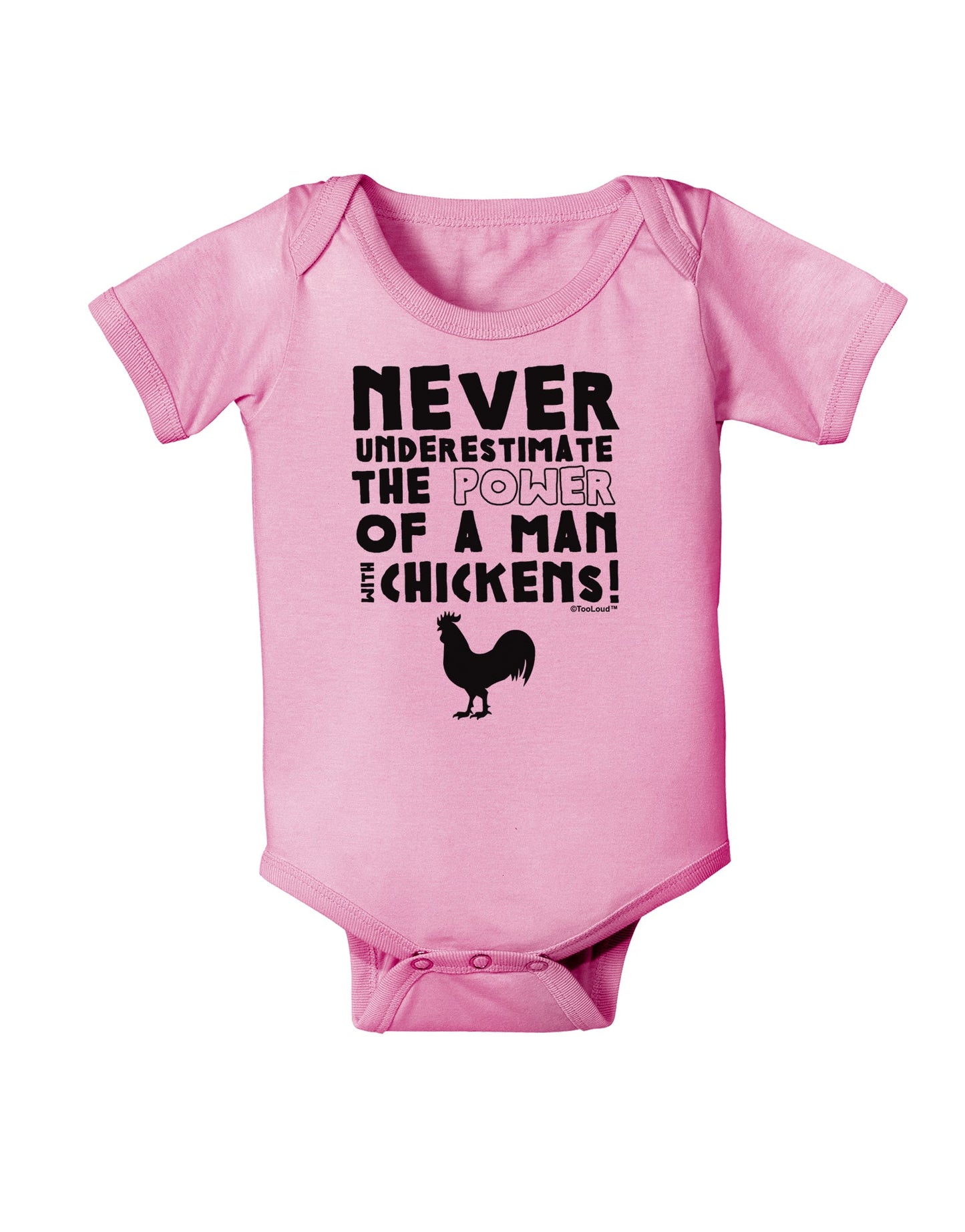 A Man With Chickens Baby Romper Bodysuit-Baby Romper-TooLoud-Pink-06-Months-Davson Sales