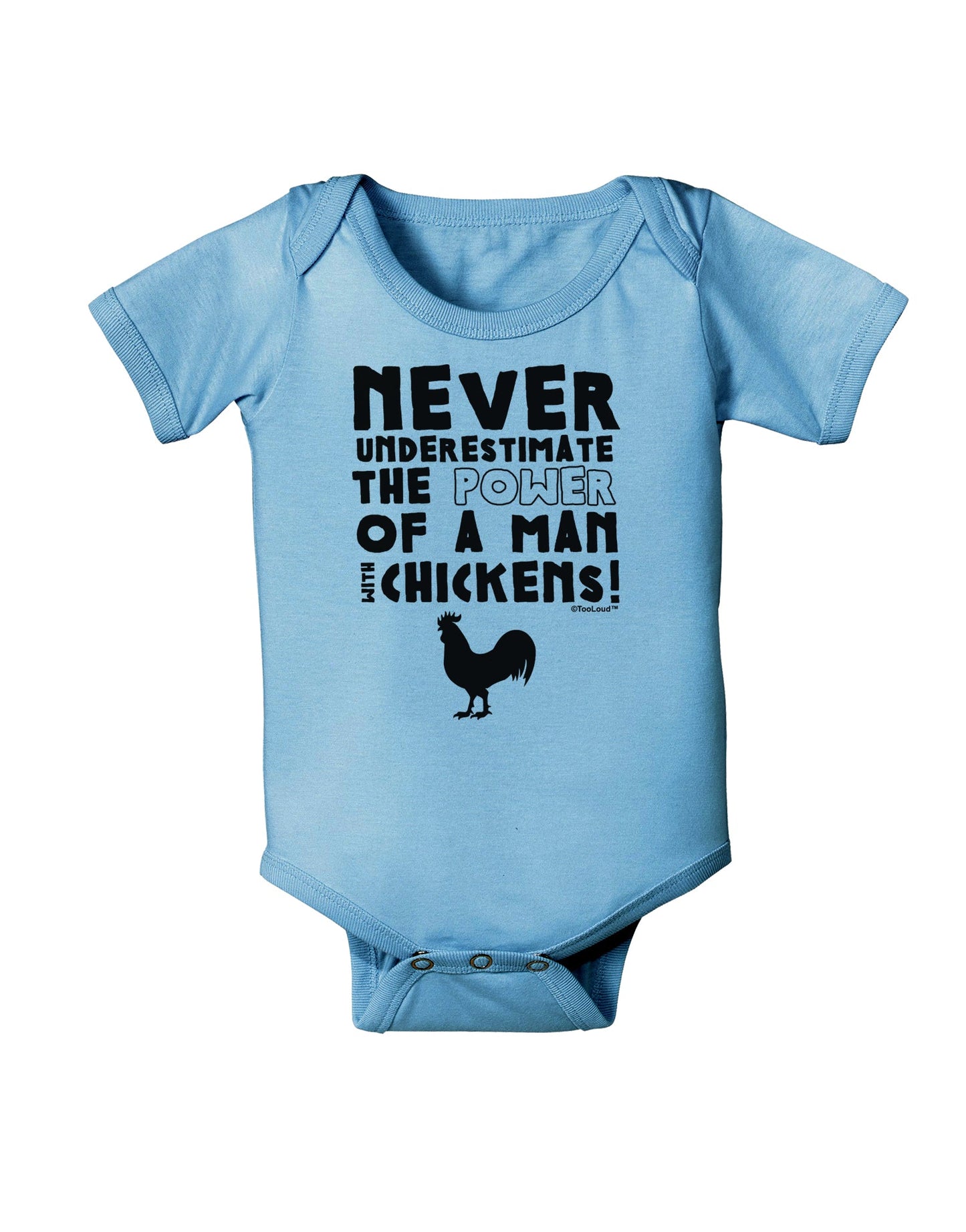 A Man With Chickens Baby Romper Bodysuit-Baby Romper-TooLoud-LightBlue-06-Months-Davson Sales