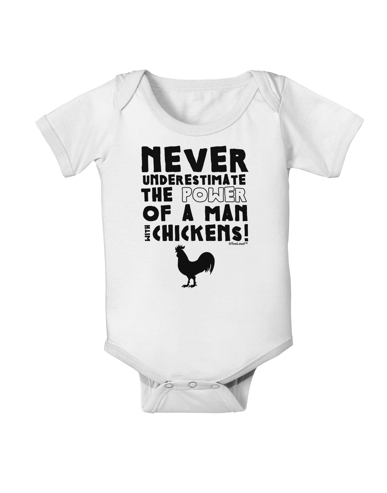 A Man With Chickens Baby Romper Bodysuit-Baby Romper-TooLoud-White-06-Months-Davson Sales