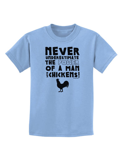 A Man With Chickens Childrens T-Shirt-Childrens T-Shirt-TooLoud-Light-Blue-X-Small-Davson Sales