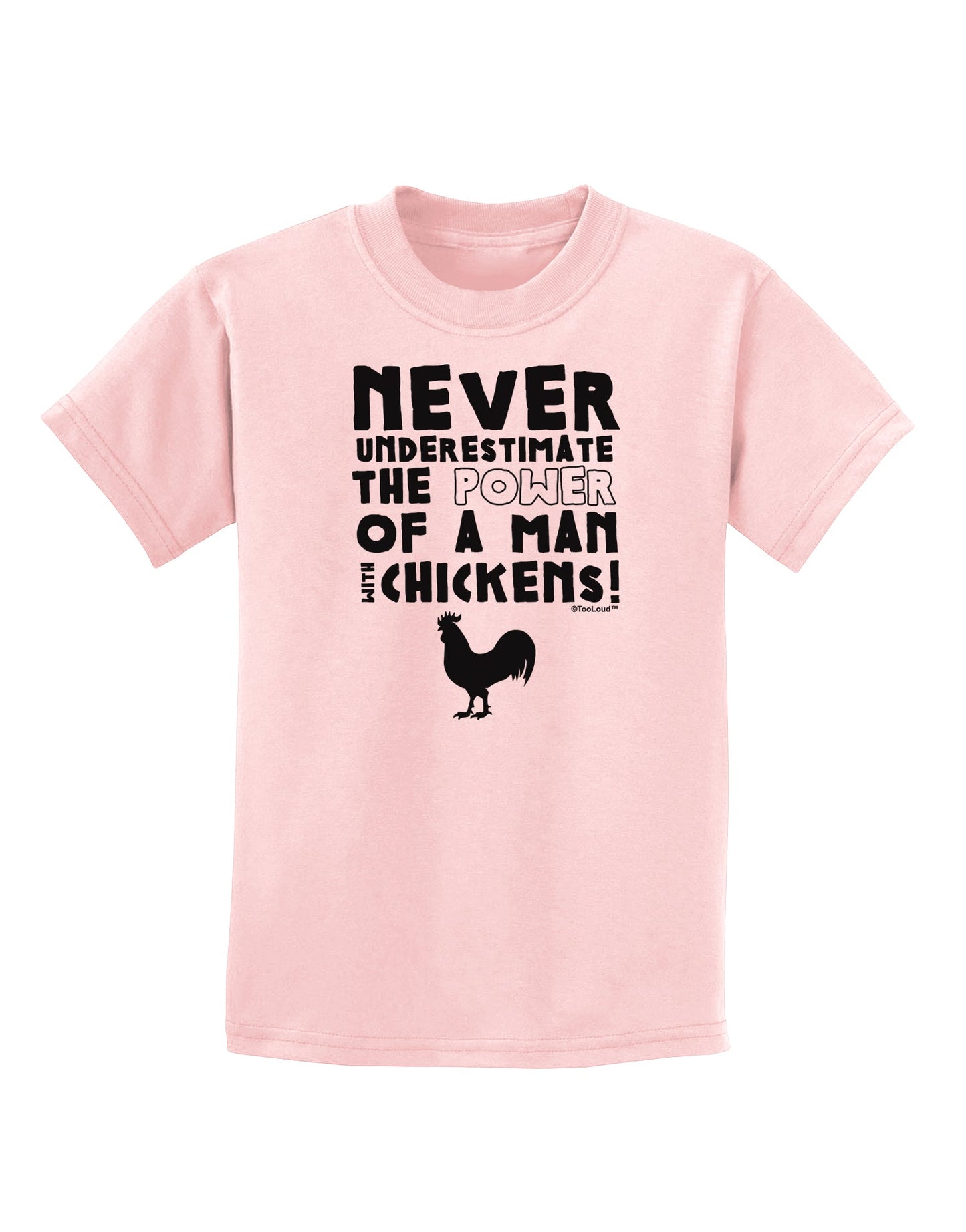 A Man With Chickens Childrens T-Shirt-Childrens T-Shirt-TooLoud-PalePink-X-Small-Davson Sales