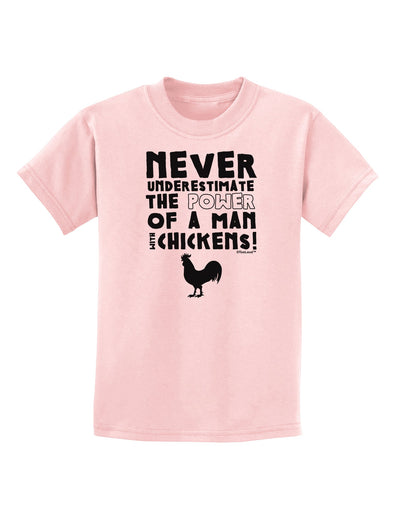 A Man With Chickens Childrens T-Shirt-Childrens T-Shirt-TooLoud-PalePink-X-Small-Davson Sales