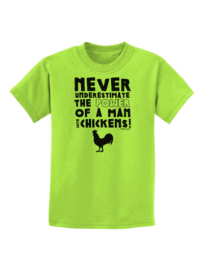 A Man With Chickens Childrens T-Shirt-Childrens T-Shirt-TooLoud-Lime-Green-X-Small-Davson Sales