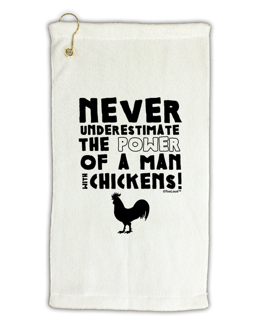 A Man With Chickens Micro Terry Gromet Golf Towel 16 x 25 inch by TooLoud-Golf Towel-TooLoud-White-Davson Sales