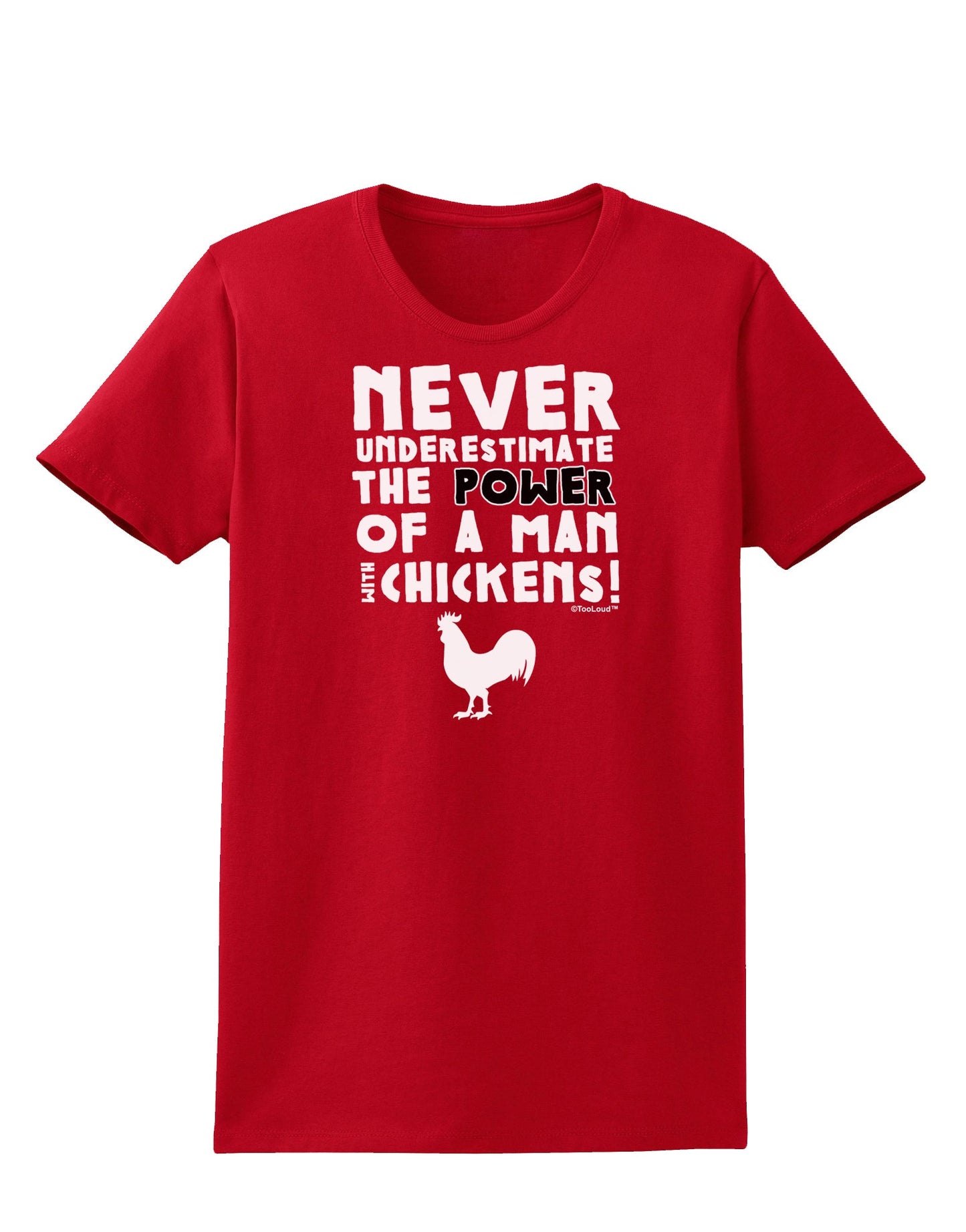 A Man With Chickens Womens Dark T-Shirt-TooLoud-Red-X-Small-Davson Sales