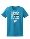 A Man With Chickens Womens Dark T-Shirt-TooLoud-Turquoise-X-Small-Davson Sales