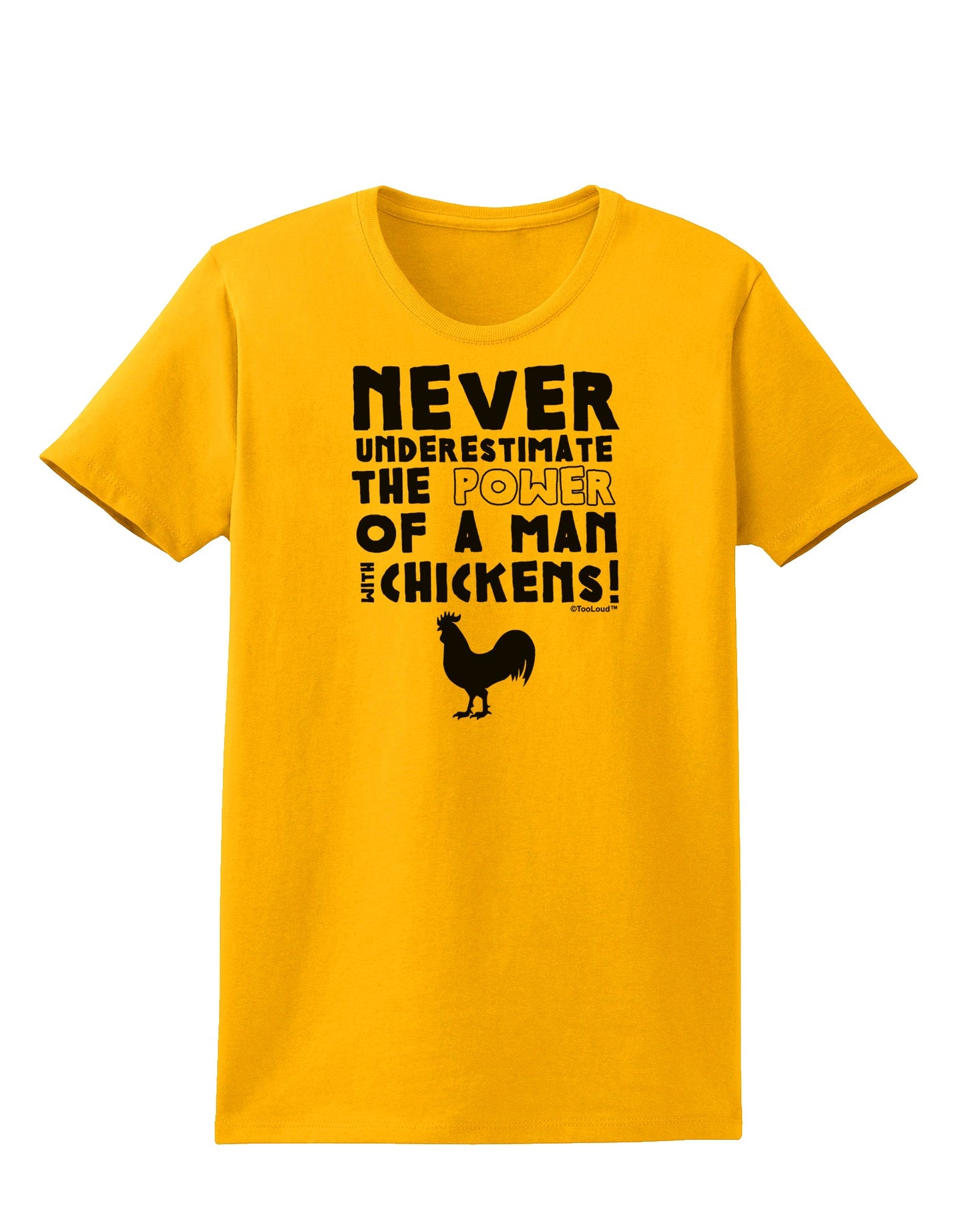 A Man With Chickens Womens T-Shirt-Womens T-Shirt-TooLoud-Gold-X-Small-Davson Sales