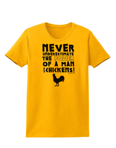 A Man With Chickens Womens T-Shirt-Womens T-Shirt-TooLoud-Gold-X-Small-Davson Sales