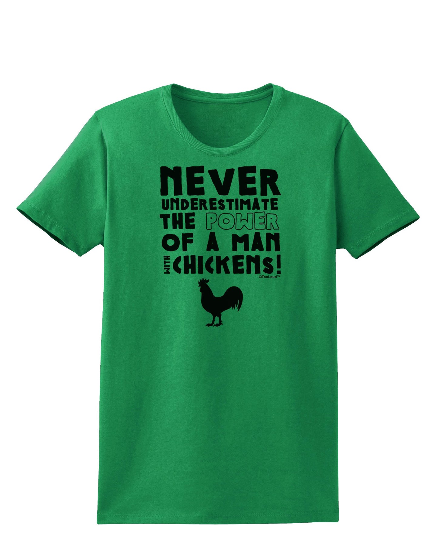 A Man With Chickens Womens T-Shirt-Womens T-Shirt-TooLoud-Kelly-Green-X-Small-Davson Sales