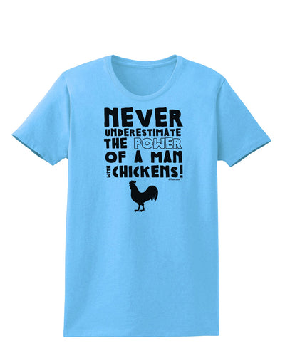 A Man With Chickens Womens T-Shirt-Womens T-Shirt-TooLoud-Aquatic-Blue-X-Small-Davson Sales