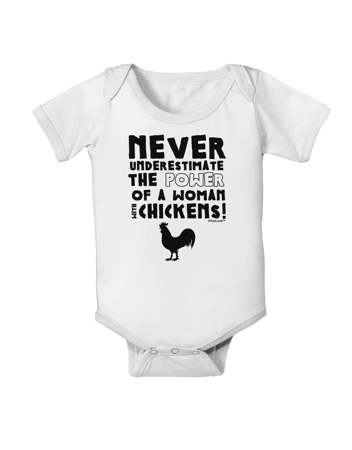 A Woman With Chickens Baby Romper Bodysuit-Baby Romper-TooLoud-White-06-Months-Davson Sales