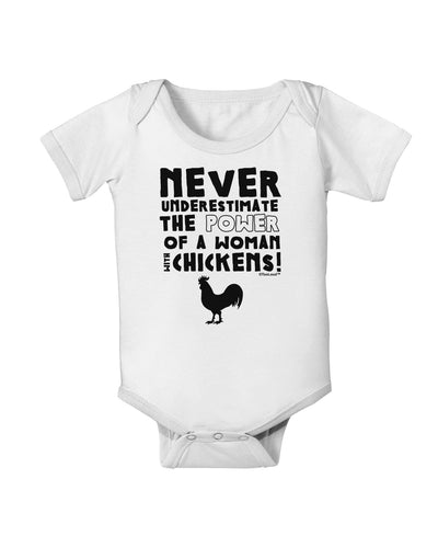 A Woman With Chickens Baby Romper Bodysuit-Baby Romper-TooLoud-White-06-Months-Davson Sales