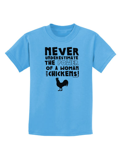 A Woman With Chickens Childrens T-Shirt-Childrens T-Shirt-TooLoud-Aquatic-Blue-X-Small-Davson Sales