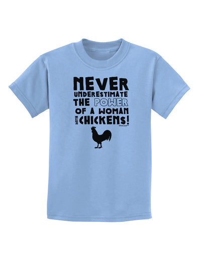 A Woman With Chickens Childrens T-Shirt-Childrens T-Shirt-TooLoud-Light-Blue-X-Small-Davson Sales