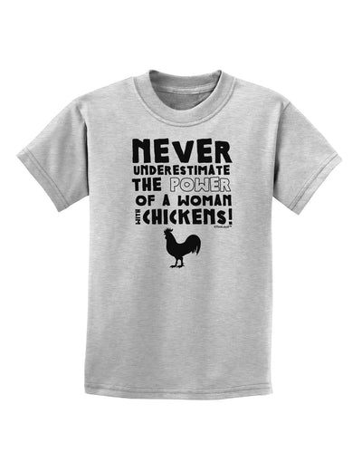 A Woman With Chickens Childrens T-Shirt-Childrens T-Shirt-TooLoud-AshGray-X-Small-Davson Sales
