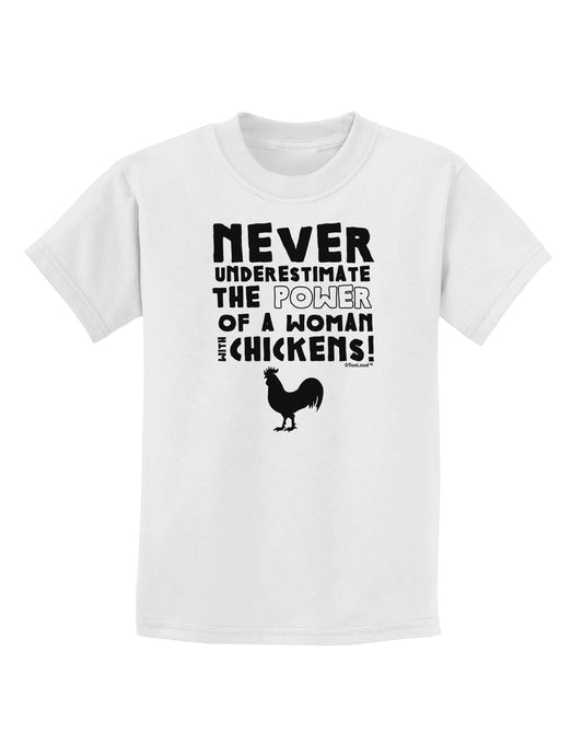 A Woman With Chickens Childrens T-Shirt-Childrens T-Shirt-TooLoud-White-X-Small-Davson Sales