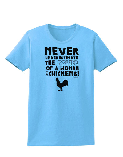 A Woman With Chickens Womens T-Shirt-Womens T-Shirt-TooLoud-Aquatic-Blue-X-Small-Davson Sales