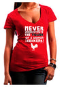 A Woman With Chickens Womens V-Neck Dark T-Shirt-Womens V-Neck T-Shirts-TooLoud-Red-Juniors Fitted Small-Davson Sales