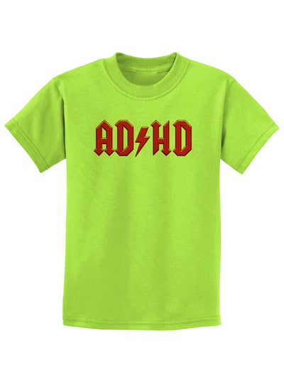 ADHD Lightning Bolt Rockstar Childrens T-Shirt-Childrens T-Shirt-TooLoud-Lime-Green-X-Small-Davson Sales