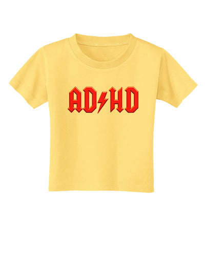 ADHD Lightning Bolt Rockstar Toddler T-Shirt-Toddler T-Shirt-TooLoud-Daffodil-Yellow-2T-Davson Sales