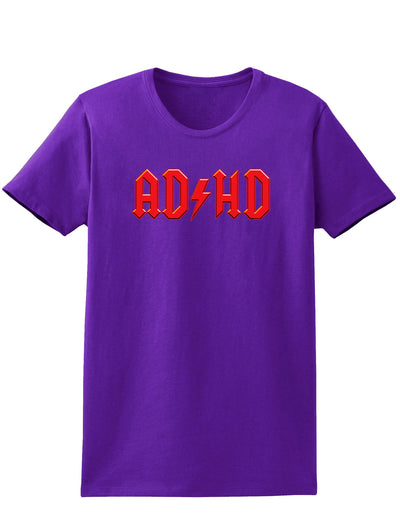 ADHD Lightning Bolt Rockstar Womens Dark T-Shirt-TooLoud-Purple-X-Small-Davson Sales