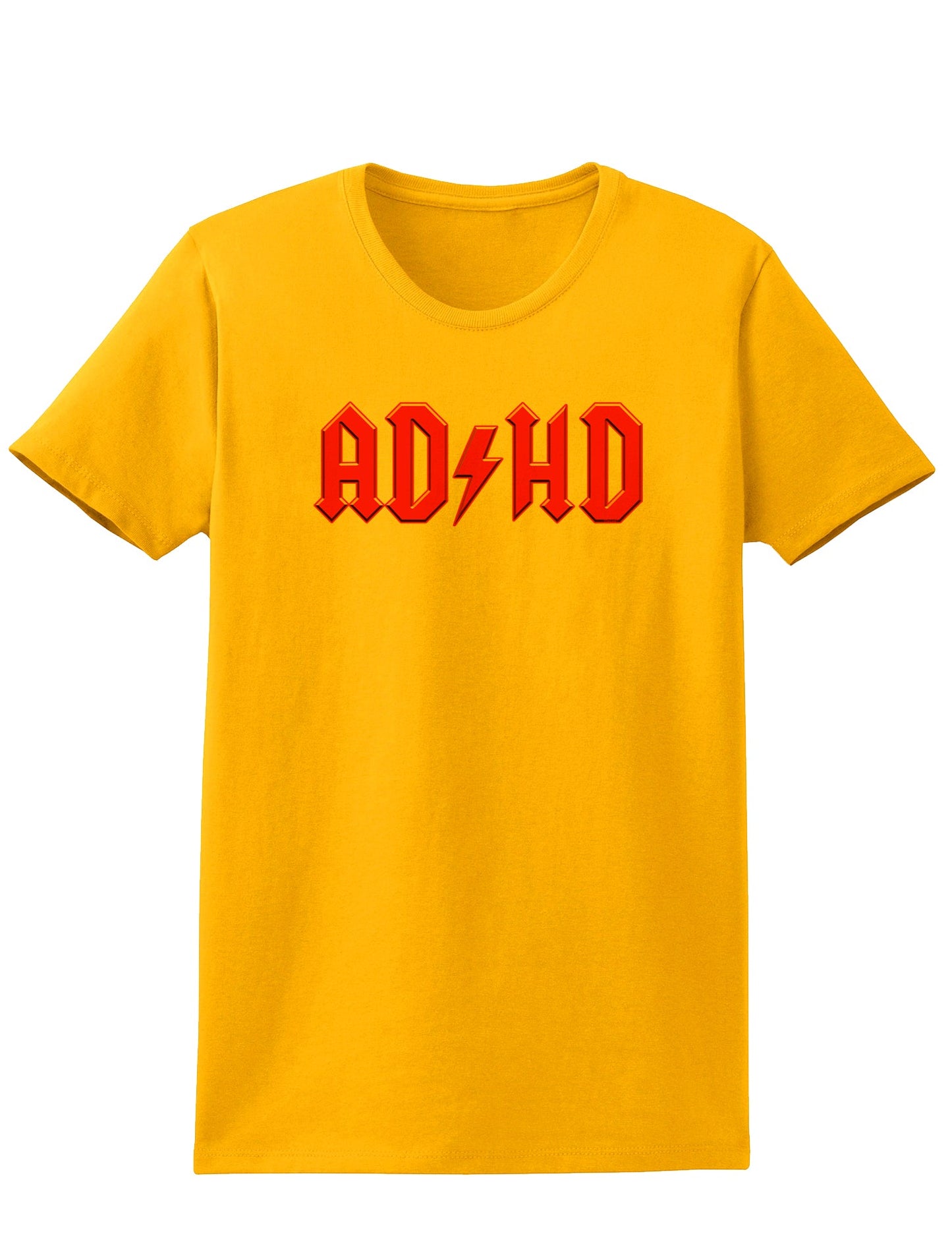 ADHD Lightning Bolt Rockstar Womens T-Shirt-Womens T-Shirt-TooLoud-Gold-X-Small-Davson Sales