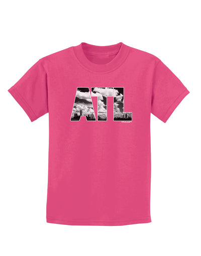 ATL Atlanta Text Childrens Dark T-Shirt by TooLoud-Childrens T-Shirt-TooLoud-Sangria-X-Small-Davson Sales