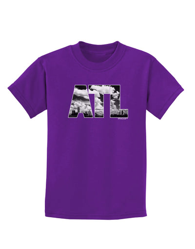 ATL Atlanta Text Childrens Dark T-Shirt by TooLoud-Childrens T-Shirt-TooLoud-Purple-X-Small-Davson Sales