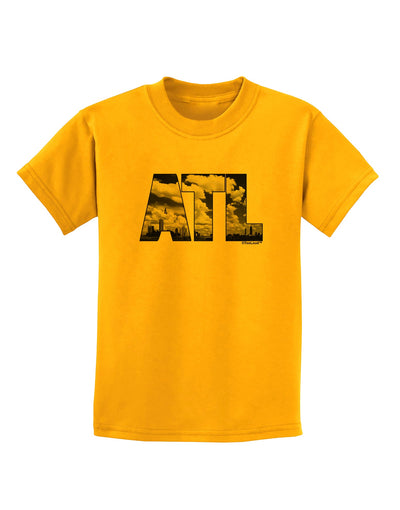 ATL Atlanta Text Childrens T-Shirt by TooLoud-Childrens T-Shirt-TooLoud-Gold-X-Small-Davson Sales