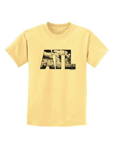 ATL Atlanta Text Childrens T-Shirt by TooLoud-Childrens T-Shirt-TooLoud-Daffodil-Yellow-X-Small-Davson Sales