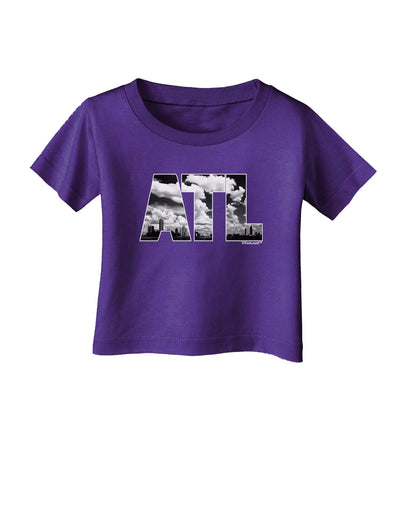 ATL Atlanta Text Infant T-Shirt Dark by TooLoud-Infant T-Shirt-TooLoud-Purple-06-Months-Davson Sales